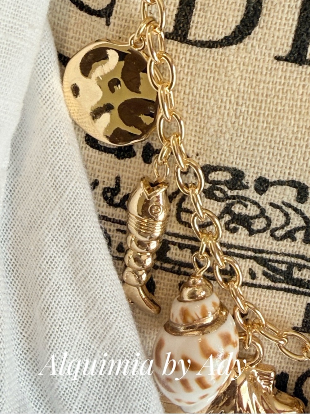 Alquimia Gold and Pearl Starfish Charm Necklace - Picture 5 of 7